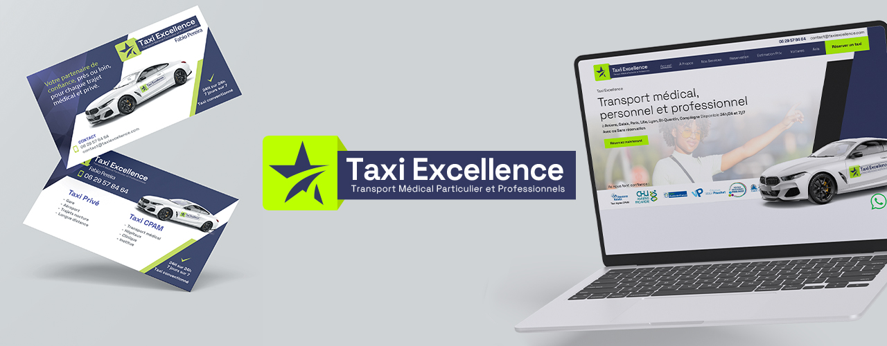 Carte de visite, Logo, Site Web, sur mesure pour Taxi