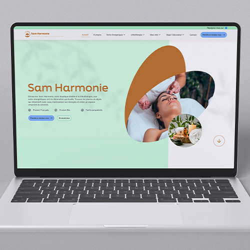 Maquette site web cabinet bien etre : Sam Harmonie