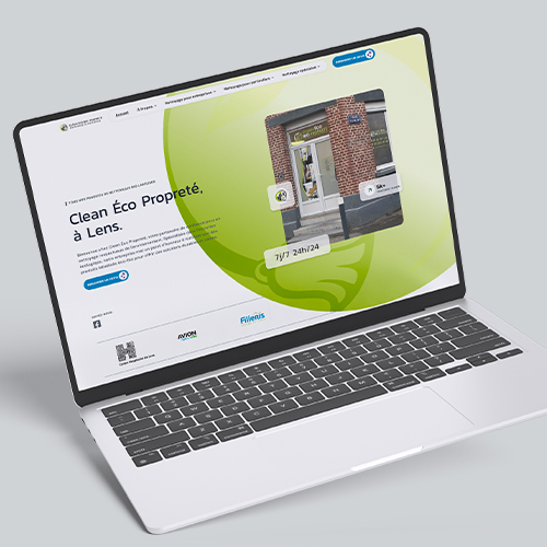 Maquette site web entreprise proprete : Clean Eco Bio Propreté