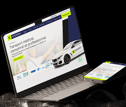 Logo, carte de visite et Site web avec formulaire personnalisé pour une agence de Taxi